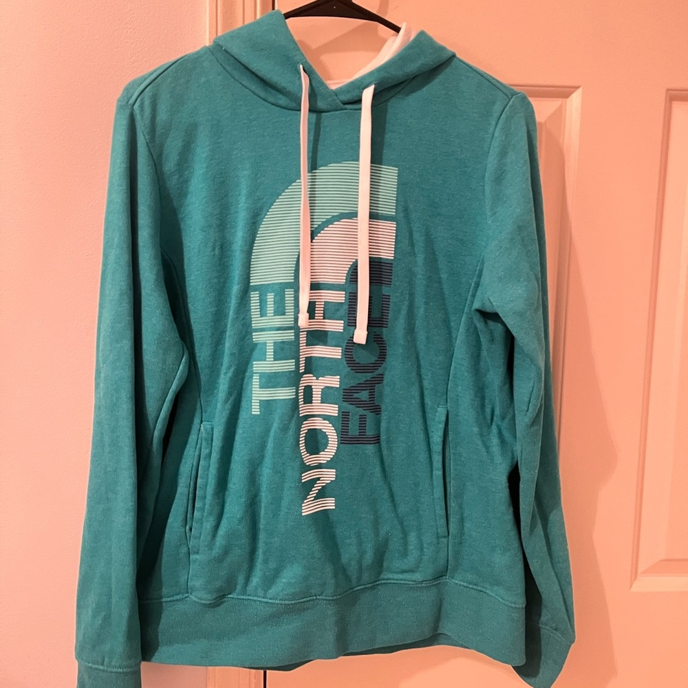 North Face sweatshirt greenish- blue